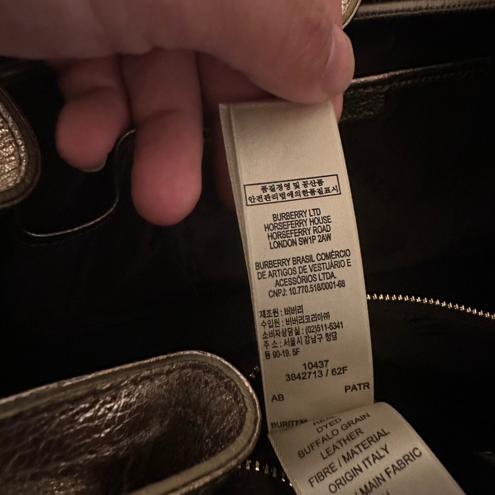 Burberry Metallic Leather Drawstring Satchel Bag … - image 6